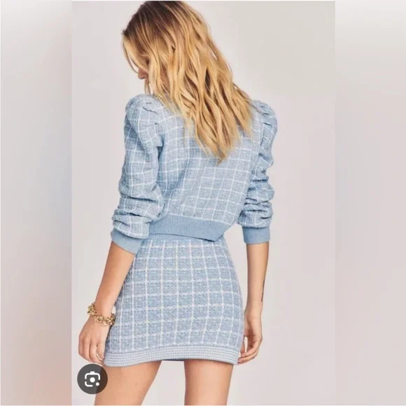 LoveShackFancy Light Blue Callington skirt - Picture 2 of 9